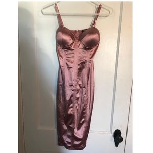 Fashion Nova satiny pink mauve bodycon dress
